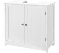 Meuble sous-lavabo de salle de bain avec 2 portes en MDF coloris blanc - Longueur 60 x Hauteur 60 x Profondeur 30 cm - JUANIO - G