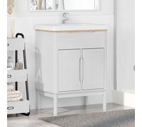 vidaXL Meuble sous Lavabo de Salle de Bain FLORO Blanc 60 x 40 x 80 cm