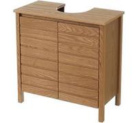 Meuble sous-lavabo de salle de bain, meuble de rangement en MDF coloris naturel - Longueur 60 x Hauteur 60 x Profondeur 30 cm - JUANIO - Bois G