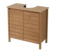 Meuble sous-lavabo de salle de bain, meuble de rangement en MDF coloris naturel - Longueur 60 x Hauteur 60 x Profondeur 30 cm