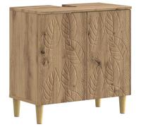 Meuble Sous Lavabo DELFT en Bois d'Ingénierie, Design Moderne, 59,5 x 31,5 | Bois d'ingénierie résistant à l'humidité, rangement compartimenté spacieux, profil mince gain de place, porte réversible,