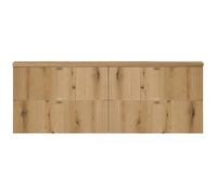 Meuble sous lavabo double NEWPORT 160 x 60 x 40 cm effet chêne