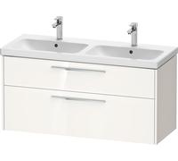 Meuble sous-lavabo Duravit D-Code, 1 tiroir, 1184x460mm, découpe siphon, avec poignée, DC4674010220000, Couleur: Corps blanc brillant, Poignée chrome brillant