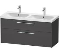 Meuble sous-lavabo Duravit D-Code, 1 tiroir, 1184x460mm, découpe siphon, avec poignée, DC4674010490000, Couleur: corps graphite mat, Poignée chrome brillant