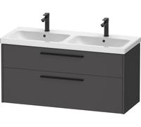Meuble sous-lavabo Duravit D-Code, 1 tiroir, 1184x460mm, découpe siphon, avec poignée, DC46740BD490000, Couleur: corps graphite mat, Poignée diamant noir mat