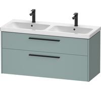 Meuble sous-lavabo Duravit D-Code, 1 tiroir, 1184x460mm, découpe siphon, avec poignée, DC46740BDHG0000, Couleur: Corps vert fjord mat, Poignée noir diamant mat