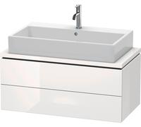Meuble sous-lavabo Duravit L-Cube pour console, Compact, suspendu, 2 tiroirs, 920x400x477mm, LC580802222, Couleur: Décor blanc brillant