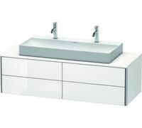 Meuble sous-lavabo Duravit XSquare 140,0 x 54,8 cm, 4 tiroirs, pour lavabo Vero Air, XS4915M2222, Couleur: Décor blanc brillant