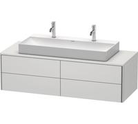 Meuble sous-lavabo Duravit XSquare 140,0 x 54,8 cm, 4 tiroirs, pour lavabo Vero Air, XS4915M3636, Couleur: Laque mate en soie blanche