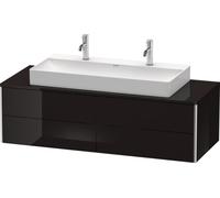 Meuble sous-lavabo Duravit XSquare 140,0 x 54,8 cm, 4 tiroirs, pour lavabo Vero Air, XS4915M4040, Couleur: Laque noire brillante