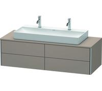 Meuble sous-lavabo Duravit XSquare 140,0 x 54,8 cm, 4 tiroirs, pour lavabo Vero Air, XS4915M4343, Couleur: Décor basalte mat