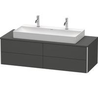 Meuble sous-lavabo Duravit XSquare 140,0 x 54,8 cm, 4 tiroirs, pour lavabo Vero Air, XS4915M4949, Couleur: Décor graphite mat