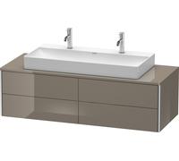 Meuble sous-lavabo Duravit XSquare 140,0 x 54,8 cm, 4 tiroirs, pour lavabo Vero Air, XS4915M8989, Couleur: Laque haute brillance Gris Flanelle