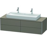 Meuble sous-lavabo Duravit XSquare 140,0 x 54,8 cm, 4 tiroirs, pour lavabo Vero Air, XS4915M9090, Couleur: Flanelle Vernis gris satiné mat soyeux
