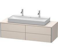 Meuble sous-lavabo Duravit XSquare 140,0 x 54,8 cm, 4 tiroirs, pour lavabo Vero Air, XS4915M9191, Couleur: Taupe mat