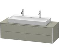Meuble sous-lavabo Duravit XSquare 140,0 x 54,8 cm, 4 tiroirs, pour lavabo Vero Air, XS4915M9292, Couleur: Gris pierre Vernis satiné mat Soie