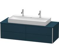 Meuble sous-lavabo Duravit XSquare 140,0 x 54,8 cm, 4 tiroirs, pour lavabo Vero Air, XS4915M9898, Couleur: Laque mat soyeuse bleu nuit
