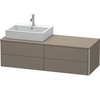 Meuble sous-lavabo Duravit XSquare 140,0 x 54,8 cm, 4 tiroirs, XS4913L9090, Couleur: Flanelle Vernis gris satiné mat soyeux