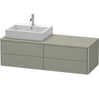 Meuble sous-lavabo Duravit XSquare 140,0 x 54,8 cm, 4 tiroirs, XS4913L9292, Couleur: Gris pierre Vernis satiné mat Soie