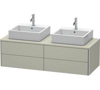 Meuble sous-lavabo Duravit XSquare 140,0 x 54,8 cm, 4 tiroirs, XS4916B6060, Couleur: Laque mate taupe soie