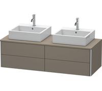 Meuble sous-lavabo Duravit XSquare 140,0 x 54,8 cm, 4 tiroirs, XS4916B9090, Couleur: Flanelle Vernis gris satiné mat soyeux