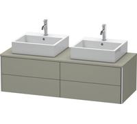 Meuble sous-lavabo Duravit XSquare 140,0 x 54,8 cm, 4 tiroirs, XS4916B9292, Couleur: Gris pierre Vernis satiné mat Soie