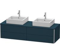 Meuble sous-lavabo Duravit XSquare 160,0 x 54,8 cm, 4 tiroirs, tiroir supérieur avec découpe pour siphon et tablier, XS4917B9898, Couleur: Laque mat soyeuse bleu nuit