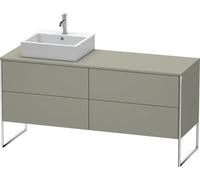 Meuble sous-lavabo Duravit XSquare 160,0 x 54,8 cm, 4 tiroirs, XS4924L9292, Couleur: Gris pierre Vernis satiné mat Soie