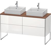 Meuble sous-lavabo Duravit XSquare de 140,0 x 54,8 cm, 4 tiroirs, XS4926B8585, Couleur: Laque brillante blanche