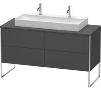 Meuble sous-lavabo Duravit XSquare Vanity 140,0 x 54,8 cm, 4 tiroirs, pour lavabo Vero Air 235010, XS4925M4949, Couleur: Décor graphite mat