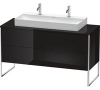 Meuble sous-lavabo Duravit XSquare Vanity 140,0 x 54,8 cm, 4 tiroirs, pour lavabo Vero Air 235010, XS4925M4040, Couleur: Laque noire brillante