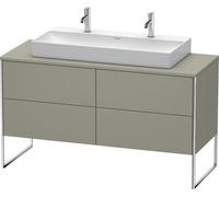 Meuble sous-lavabo Duravit XSquare Vanity 140,0 x 54,8 cm, 4 tiroirs, pour lavabo Vero Air 235010, XS4925M9292, Couleur: Gris pierre Vernis satiné mat Soie