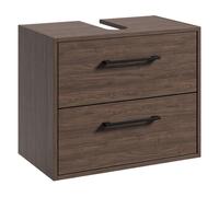 Meuble Sous-Lavabo Florence 60 x 35 x 47 cm - Noyer - Meuble Suspendu avec Découpe Siphon
