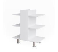 Vicco Meuble sous Vasque Simple Fynn, Blanc, 60 x 70 cm avec 6 étagères