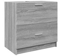 Meuble sous Lavabo Gris Sonoma 59x37x59 cm Bois d'Ingénierie avec Tiroir | Bois composite robuste, résistant à l'humidité, entretien facile, fixation murale incluse, style sonoma moderne