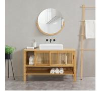 Meuble sous lavabo Hvaler bambou 60 x 100 x 45 cm naturel