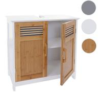 Meuble sous-lavabo - HWC - A85 - Blanc - MDF et bambou - 60x62x31cm