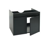 Meuble sous-lavabo HWC-L86, meuble sous-lavabo de salle de bains, MVG mélamine 2 portes 48x59x46cm noir