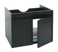 Meuble sous-lavabo HWC-L86 2 portes 48x59x46cm noir