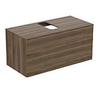 Meuble sous-lavabo Ideal Standard Adapto U8597FW 1050x502x505mm, 2 coulissants, décor noyer
