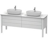 Meuble sous-lavabo Luv Duravit à poser, 1733 x 570 mm, 2 tiroirs, 2 coulissants, LU9567B3636, Couleur: Laque mate en soie blanche