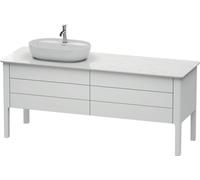 Meuble sous-lavabo Luv Duravit à poser, 1733 x 570 mm, 2 tiroirs, 2 coulissants, LU9568L3636, Couleur: Laque mate en soie blanche