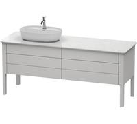 Meuble sous-lavabo Luv Duravit à poser, 1733 x 570 mm, 2 tiroirs, 2 coulissants, LU9568L3939, Couleur: Laque mate en soie Nordic White