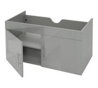 Meuble Sous-Lavabo Hwc-D16, Meuble Sous-Lavabo Meuble De Salle De Bain, Brillant 90cm Gris Multicolore
