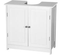 Meuble sous lavabo, Meuble Salle de Bain Vasque avec 2 Portes, Simplicité scandinave,Facile à installer, 60x30x60cm, Blanc 0191WY