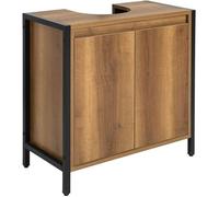 SoBuy Meuble sous Lavabo Salle de Bain Meubles Salle de Bain avec 2 Portes et Étagère, Petit Meuble Rangement sous Vasque avec Pieds Réglables 60x60x30 cm BZR63-PF