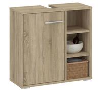 IDIMEX Meuble sous lavabo Nistos Rangement de Salle de Bain avec 1 Porte et 3 étagères Couleur chêne Sonoma