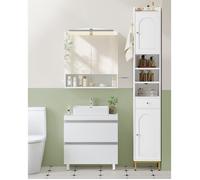 Meuble sous Lavabo, Rangement Salle de Bain, avec 2 Tiroirs, Grande capacité de Rangement, Autoportant, 30 x 60 x 64 cm, Blanc