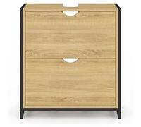 IDMarket - Meuble sous lavabo Salle de Bain 2 tiroirs Detroit Design Industriel