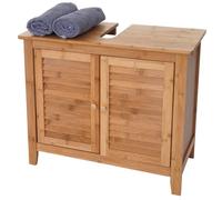 Meuble sous-lavabo salle de bains HWC-B18, Armoire, Bambou ~60x67x30cm